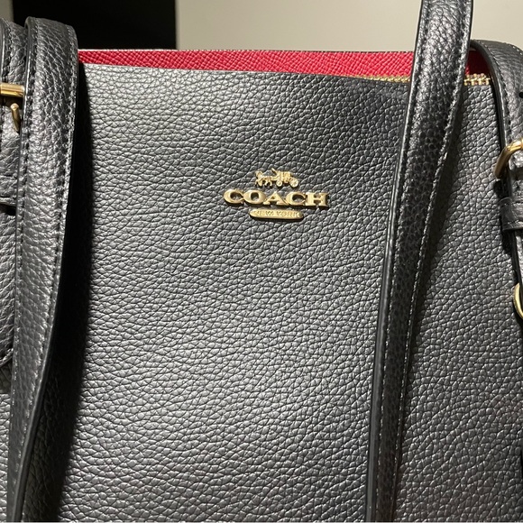 Coach Black Leather Mollie Tote Bag - Picture 2 of 6
